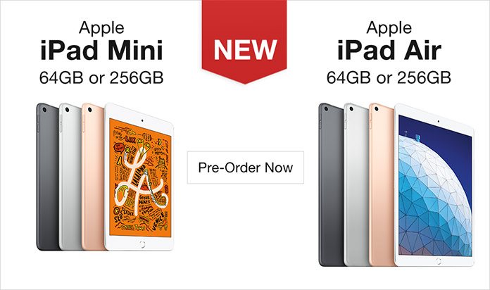 Pre-Order Apple iPad Mini and iPad Air 64GB or 256GB. Shop Now