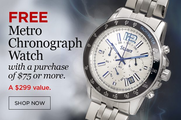 Free Metro Chronograph Watch with purchase of $75 or more