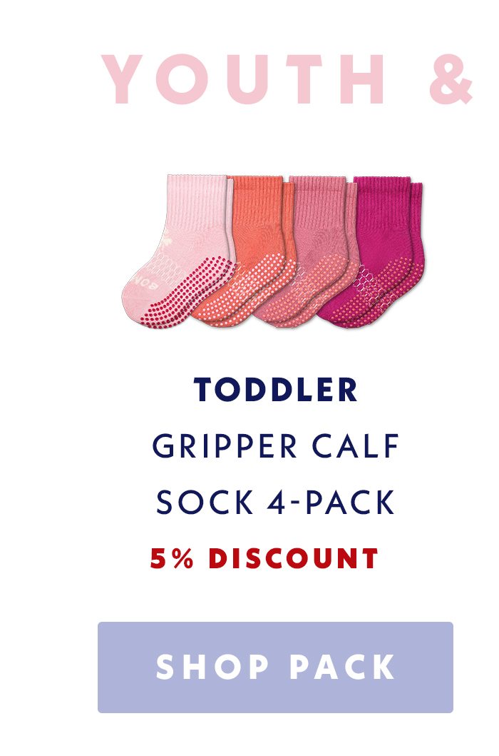 Youth & Toddler | Toddler Gripper Calf Sock 4-Pack | 5% Discount | Shop Pack