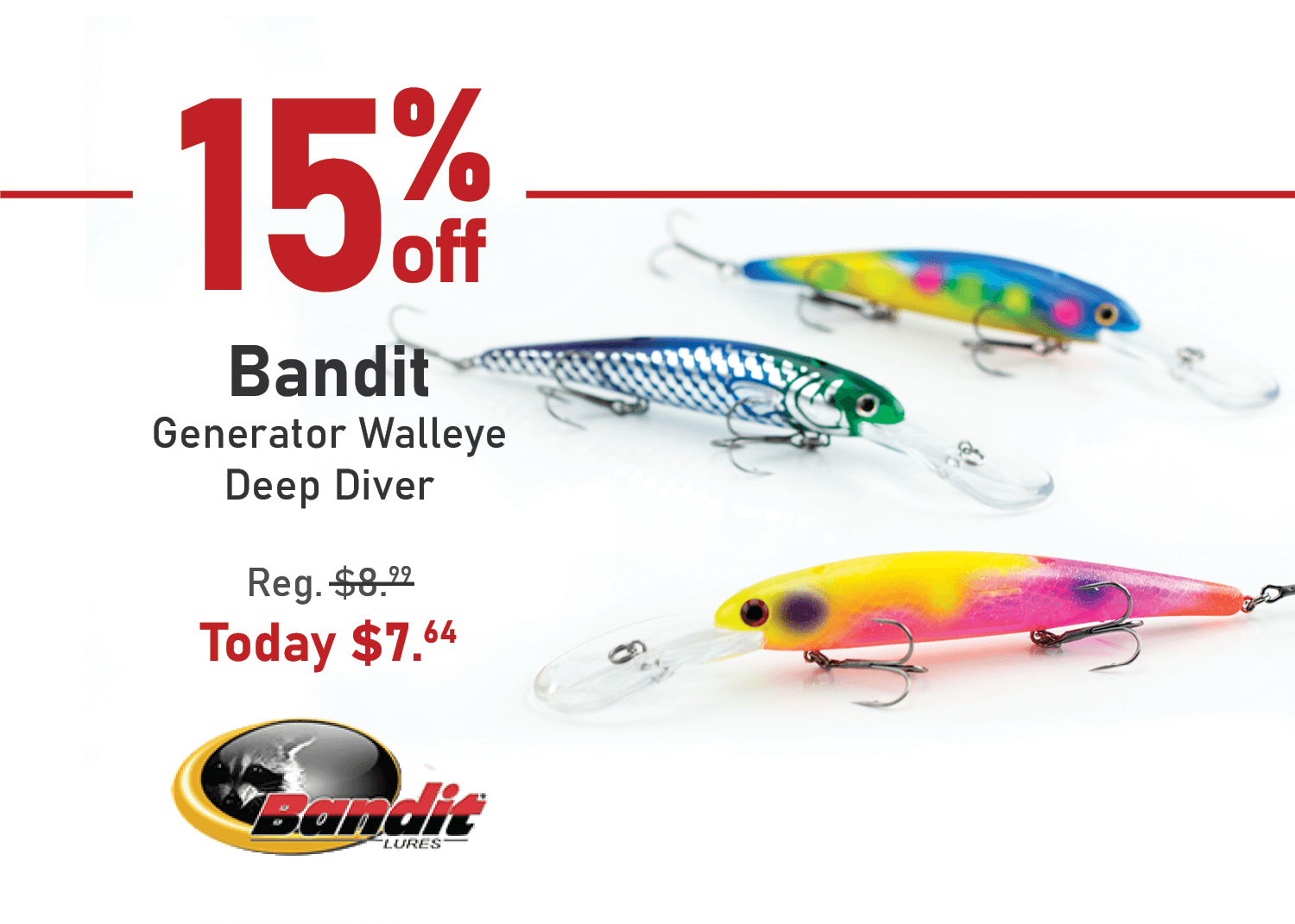 Save 15% on the Bandit Generator Walleye Deep Diver