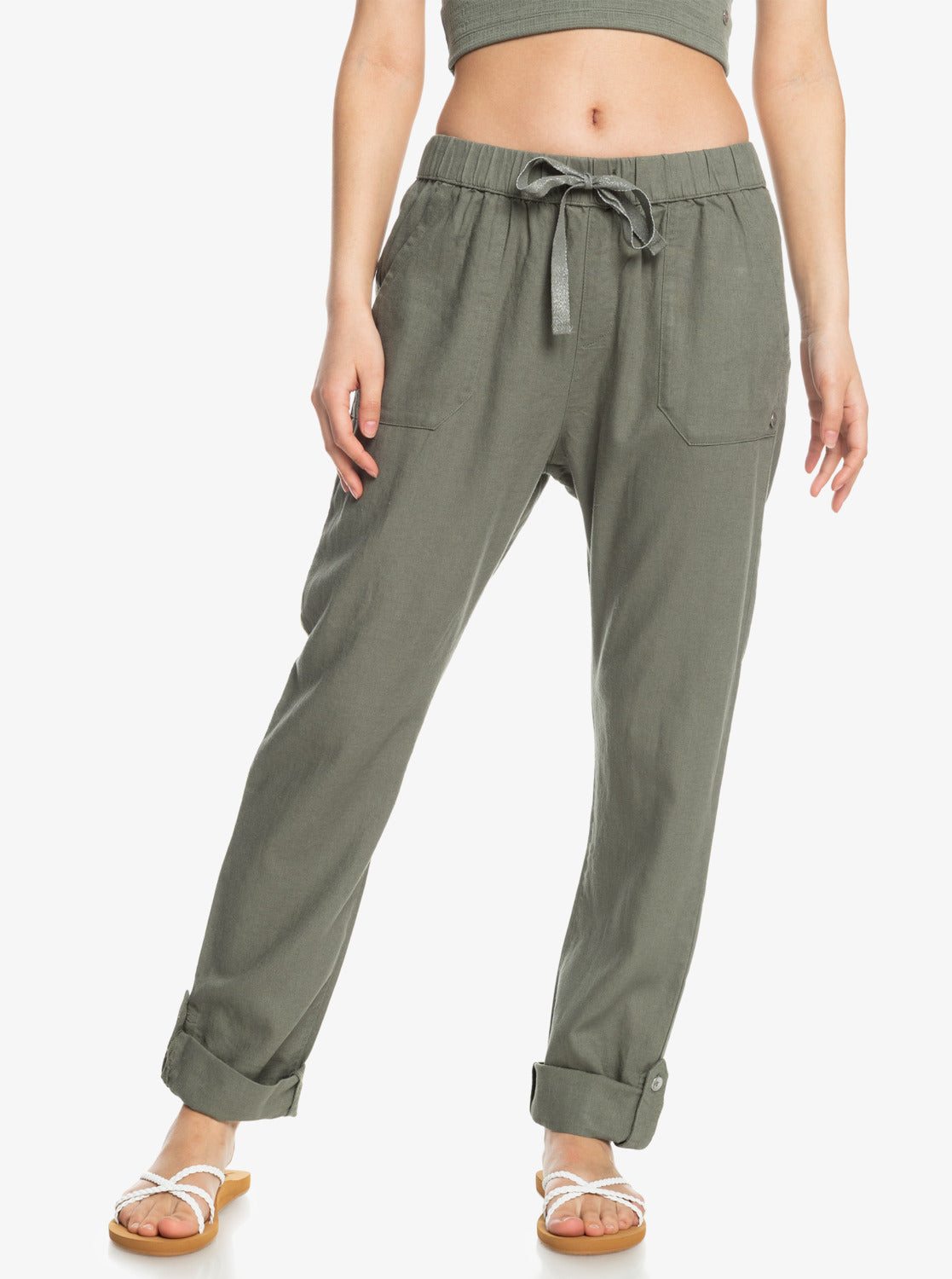 Image of On The Seashore Pants - Agave Green