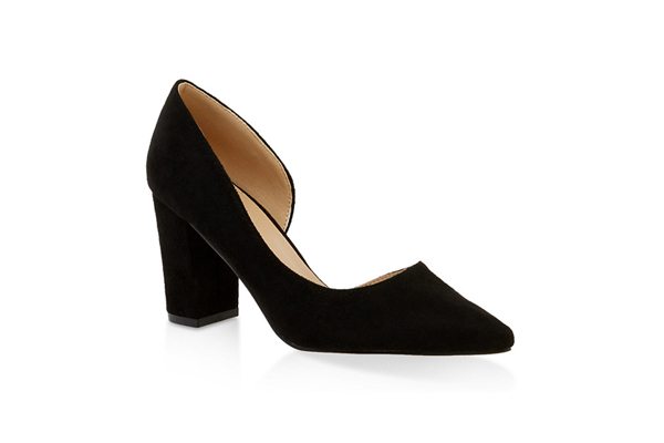 Block Heel Dorsay Pumps