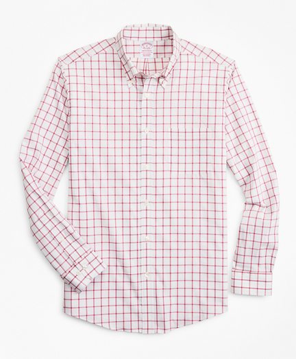 Madison Relaxed-Fit Sport Shirt, Performance Series with COOLMAX®, Windowpane