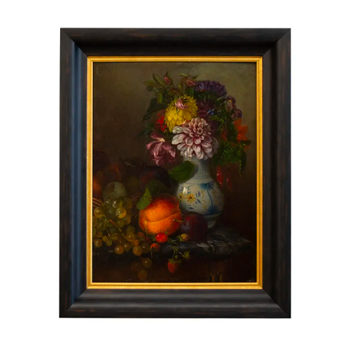 French School Still Life with Fruits and Flowers, ca. 1860