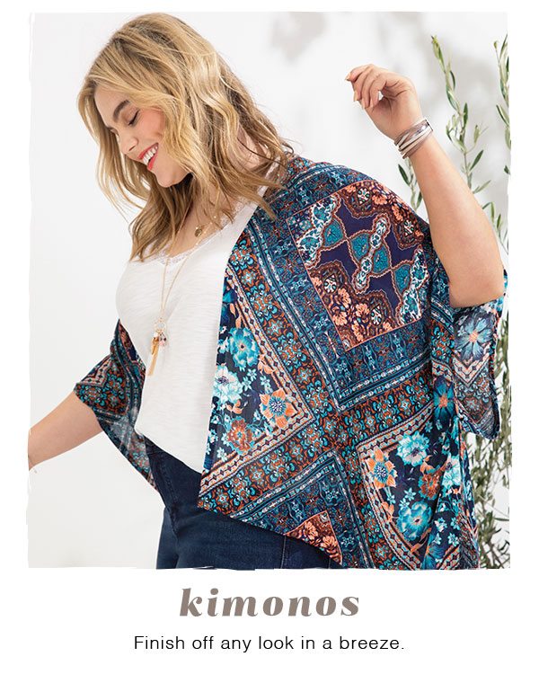 Kimonos. Finish off any look in a breeze.