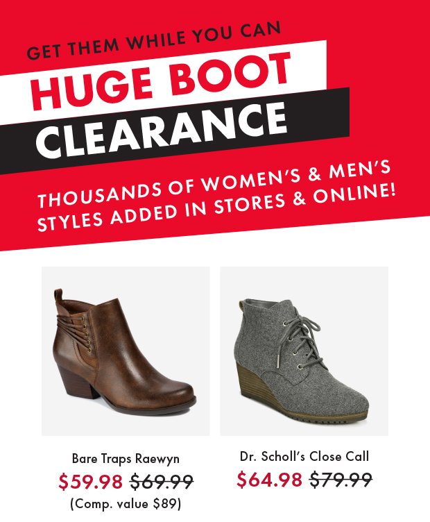 HUGE BOOT CLEARANCE