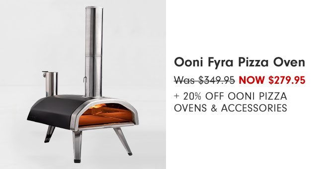 Ooni Pizza Ovens Now $279.95 + 20% Off Ooni Pizza Ovens & Accessories 