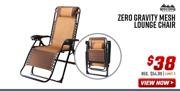 World Famous Sports Zero Gravity Mesh Lounge Chair