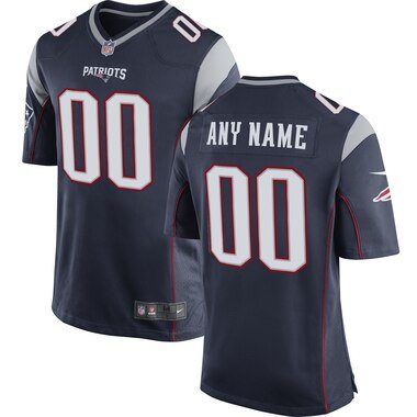 New England Patriots Nike Custom Game Jersey - Navy