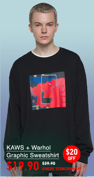 PDP10 - MEN KAWS AND WARHOL GRPAHIC SWEATSHIRT