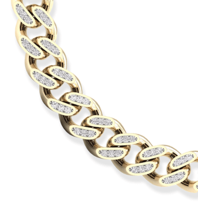 Men's Diamond Curb Chain Necklace 3-1/4 ct tw 10K Yellow Gold 20''