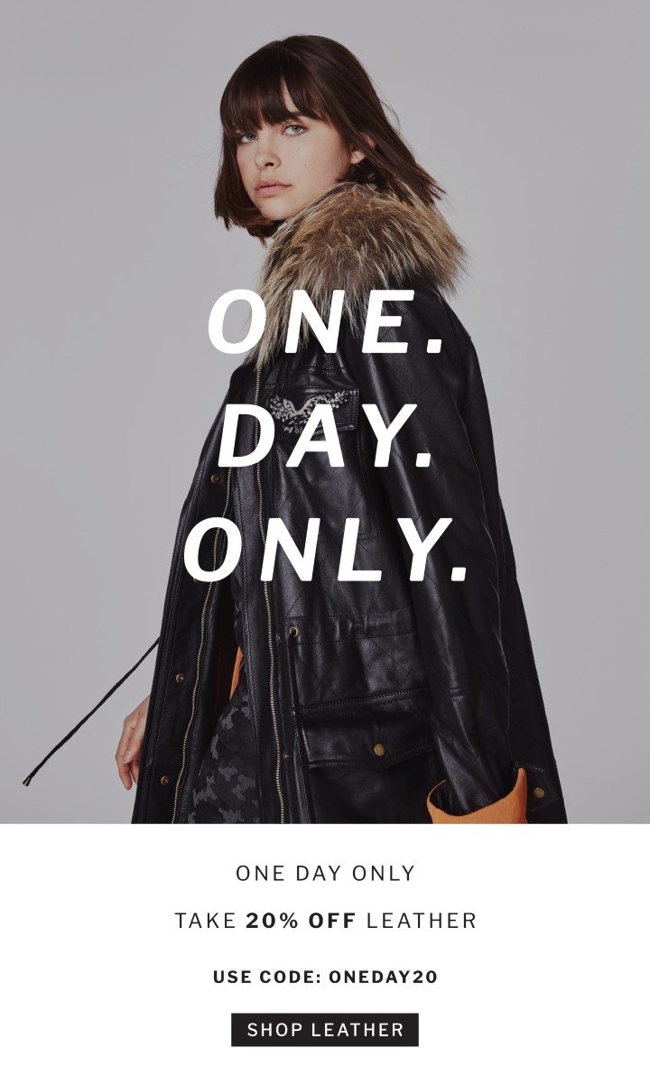 Leather Sale - One Day Only.