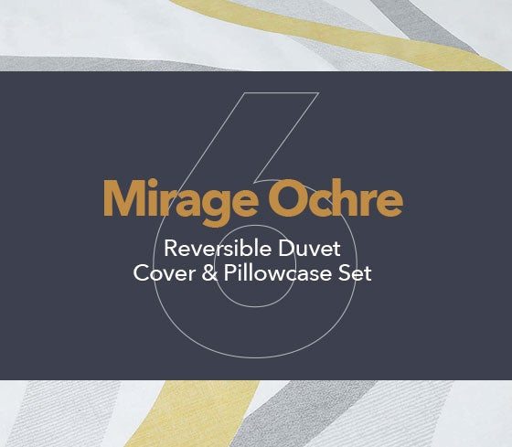 Mirage Ochre Reversible Duvet Cover and Pillowcase Set