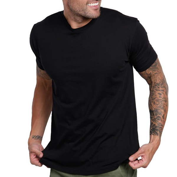 INTO THE AM Premium Men's Fitted Crew Neck Plain Essential Tees 