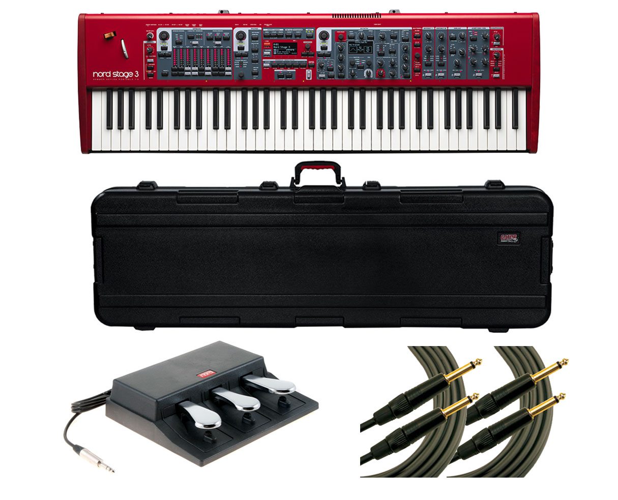 Nord Stage 3 HP76 + Gator Case + Nord Triple Pedal + Mogami Cables