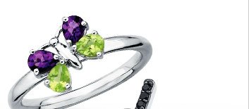 Gemstone Butterfly Ring