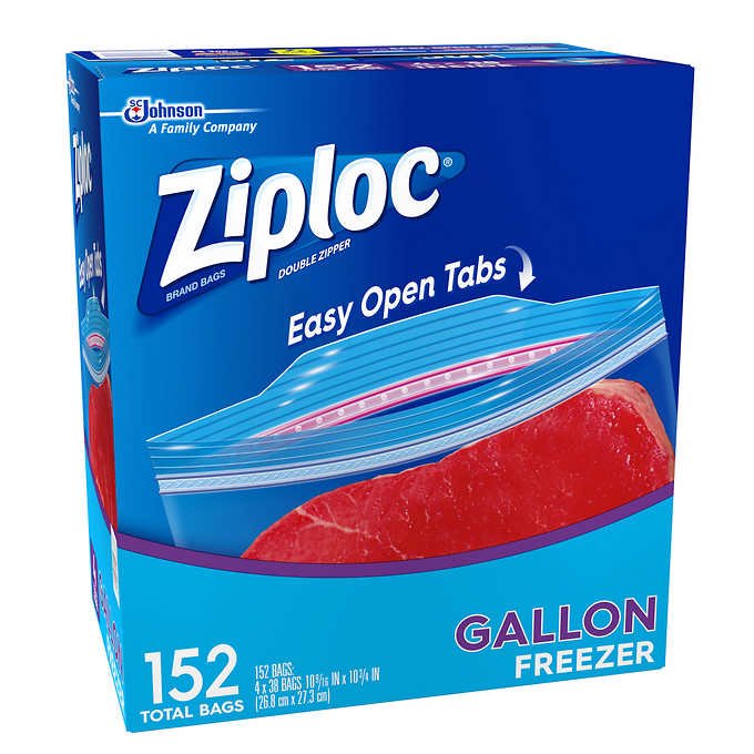 Ziploc Gallon Freezer Bags, 152-count