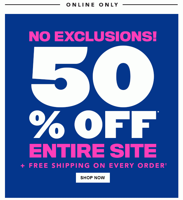 Entire Site 50% Off