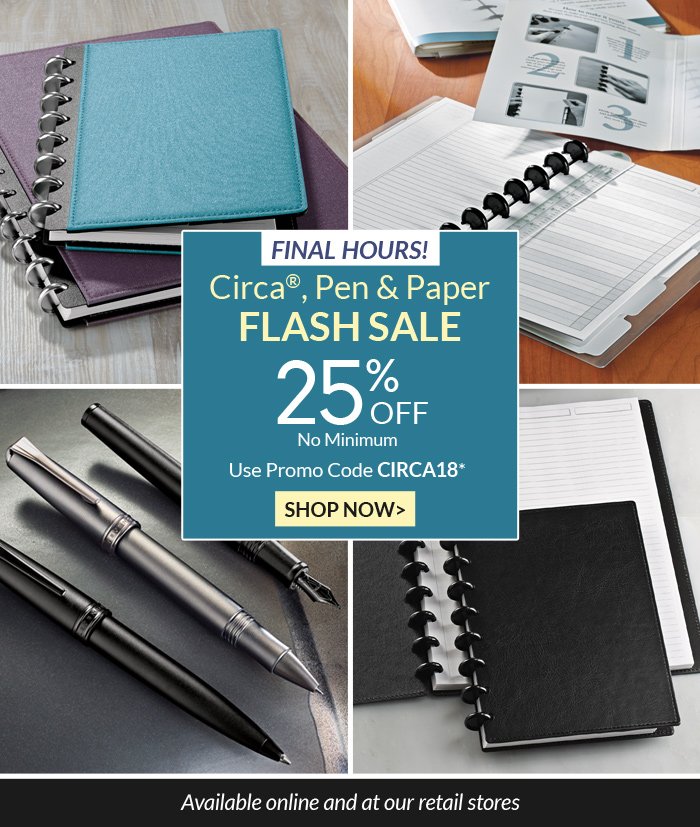 Circa, Pen & Paper Flash Sale - 25% Off!