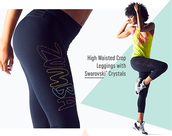 Zumba Fitness High Waisted Crop Leggings with Swarovski Crystals