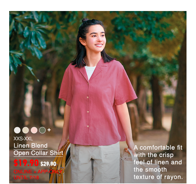 PDP2 - WOMEN LINEN BLEND OPEN COLLAR SHIRT