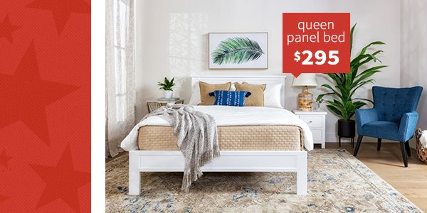 Larkin White Queen Panel Bed