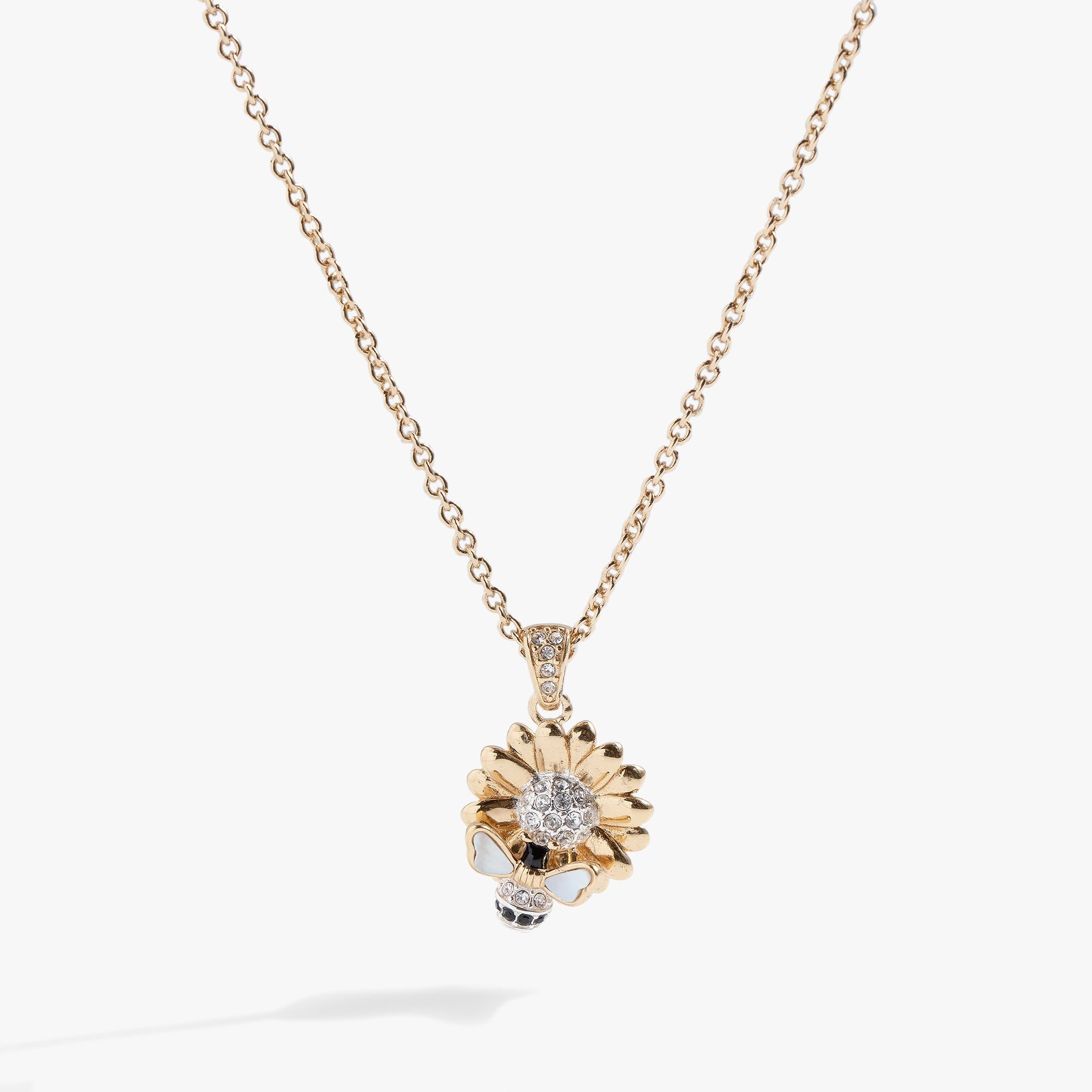 Image of Sunflower & Bee Pendant Necklace