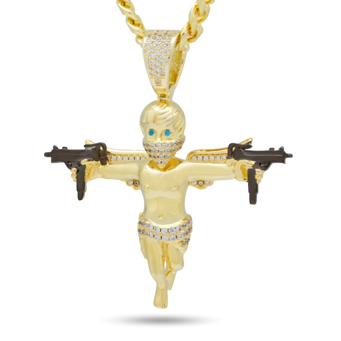 Image of XL Dual Uzi Angel Necklace