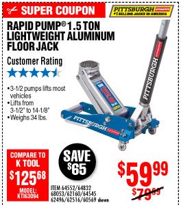 1.5 Ton Aluminum Racing Floor Jack with Rapid Pump®