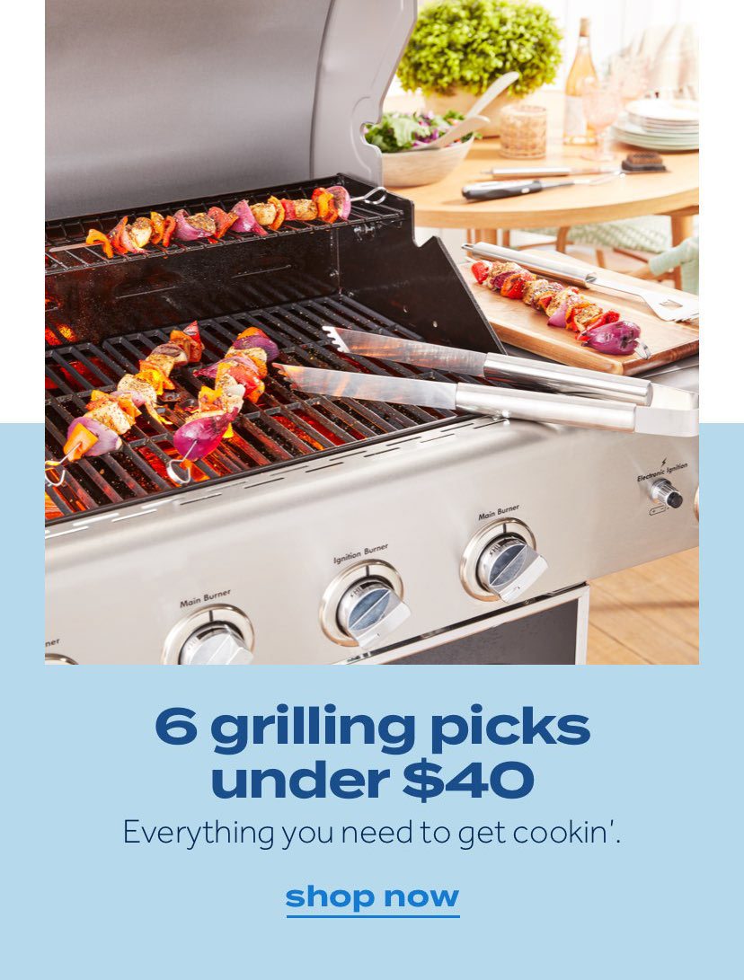 6 grilling picks under $40 | Everything you need to get cookin’. | shop now