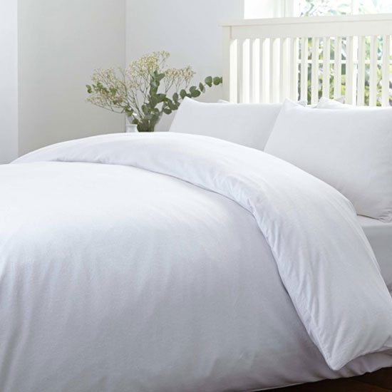 Brushed Cotton White Duvet Cover