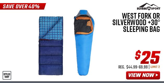 Suisse Sport West Fork or Silverwood +30° Sleeping Bag