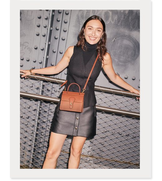 Model With Tan Crossbody Bag | SHOP NOW