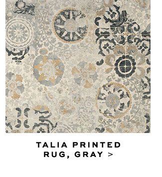 TALIA PRINTED RUG, GRAY >