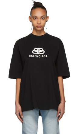 Balenciaga - Black Oversized 'BB Balenciaga' T-Shirt
