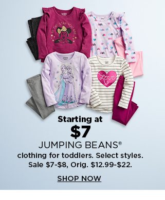 starting at $7 jumping beans clothing for toddlers. shop now.