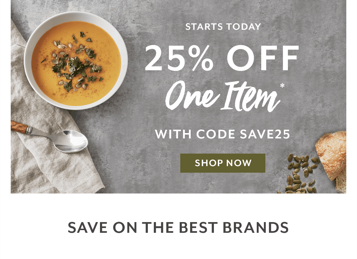 25% Off One Item