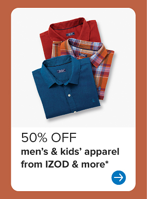 Men's button up shirts. 50% off men's and kids' apparel from Izod and more.