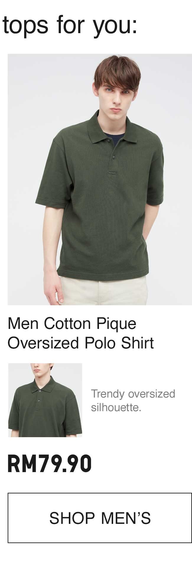 MEN COTTON PIQUE OVERSIZED POLO SHIRT