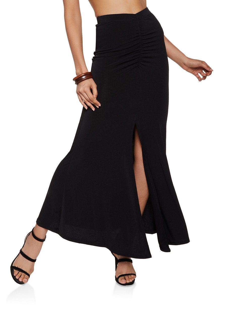 Ruched Maxi Skirt