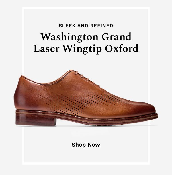 Shop Men's Washington Grand Laser Wingtip Oxford in Tan