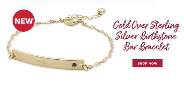 Gold Over Sterling Silver Birthstone Bar Bracelet