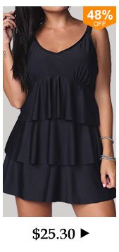 Round Neck Sleeveless Printed Black Dress