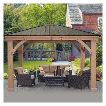 12' x 14' Cedar Gazebo with Aluminum Roof