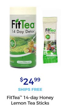 FitTea™ 14-day Honey Lemon Tea Sticks | $24.99 | ships free