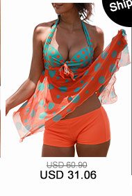 Asymmetric Hem Padded Open Back Printed Tankini Set