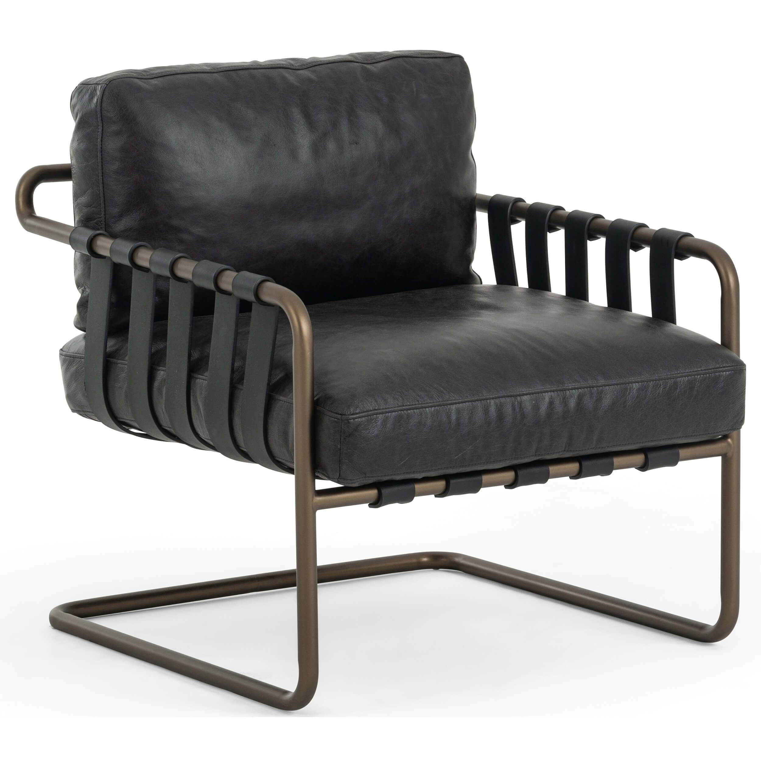 Image of Atticus Leather Chair, Sonoma Black