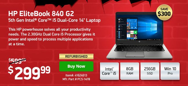 HP EliteBook 840 G2 i5 8GB 256 SSD w/ 1yr Warranty | 41624613 | Shop Now