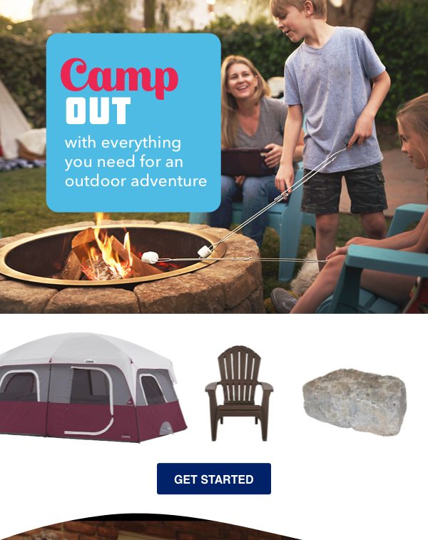Camp out with everything you need for an outdoor adventure.