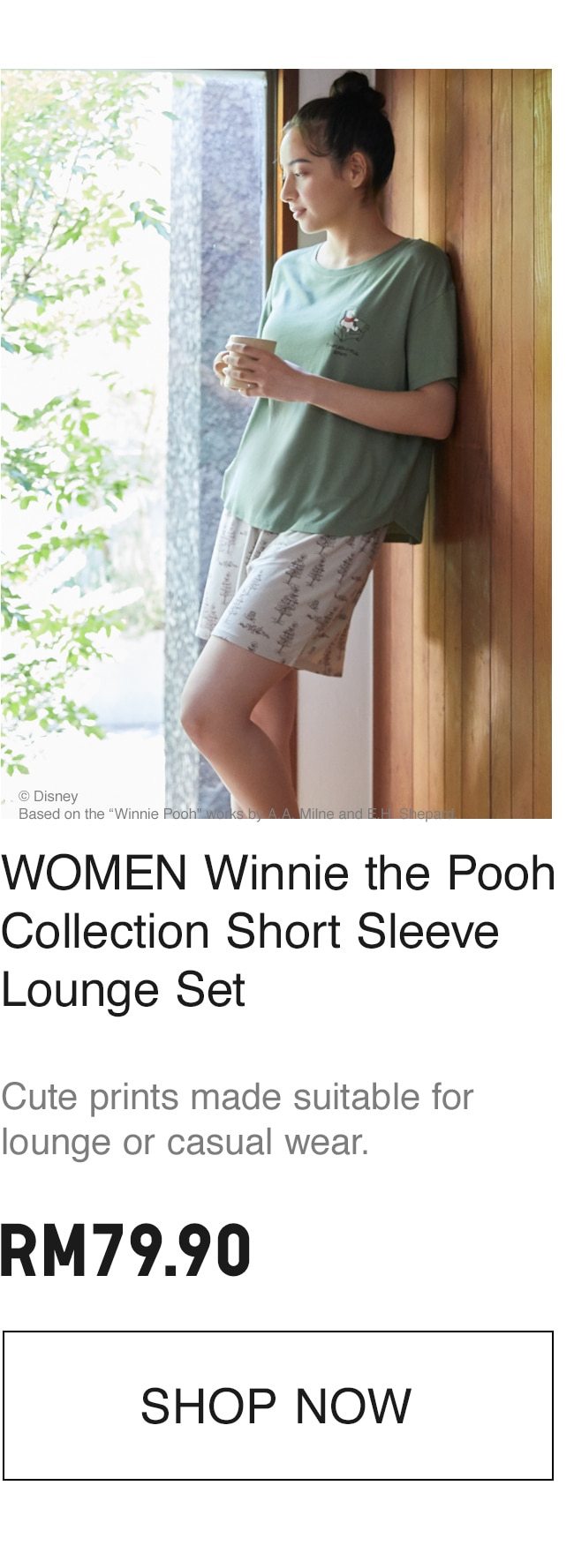 Women Winnie The Pooh Collection Short Sleeve Lounge Set